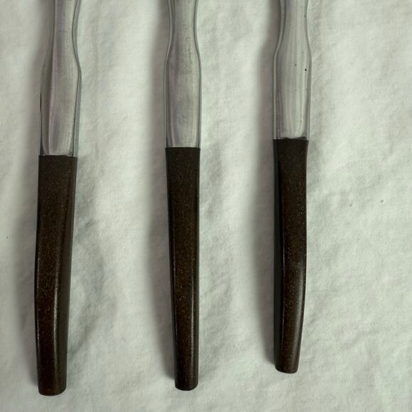 Ekco Eterna La Joya VTG Set 4 Butter Knives Stainless Steel Faux Wood Flatware - Picture 7 of 11